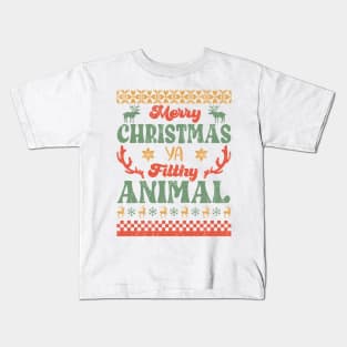 Merry Christmas Ya Filthy Animal Sublimation Kids T-Shirt